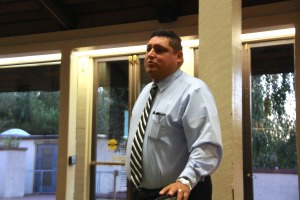 san Pablo City Manager Matt Rodriguez discussing the zoning issue. Photo by Gabriel J. Sanchez
